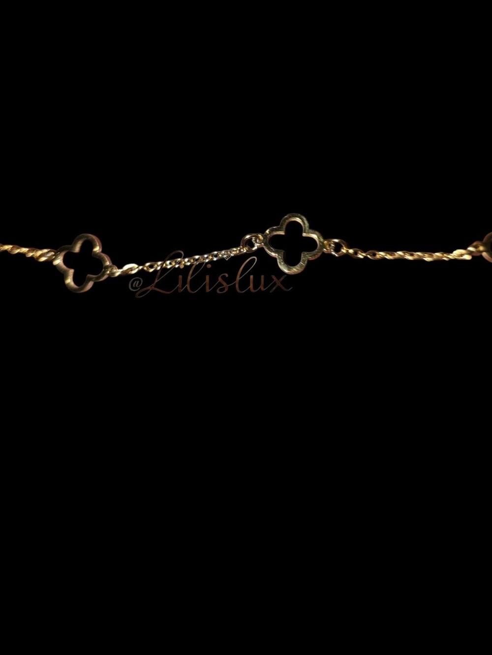 GLAZE JEWELRY Clover Station Bracelet  7" Gold Plated Designer Style - New